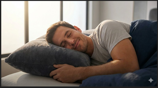 気持ちよさそうに寝ている男性