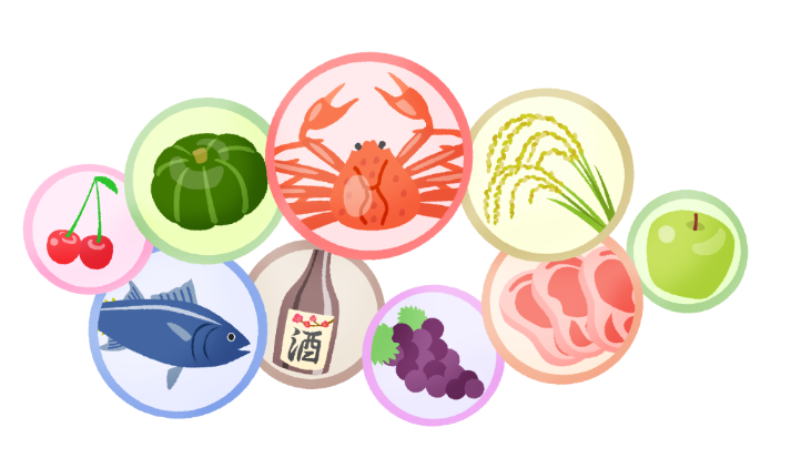 ふるさと納税変連品がならんでいる画像